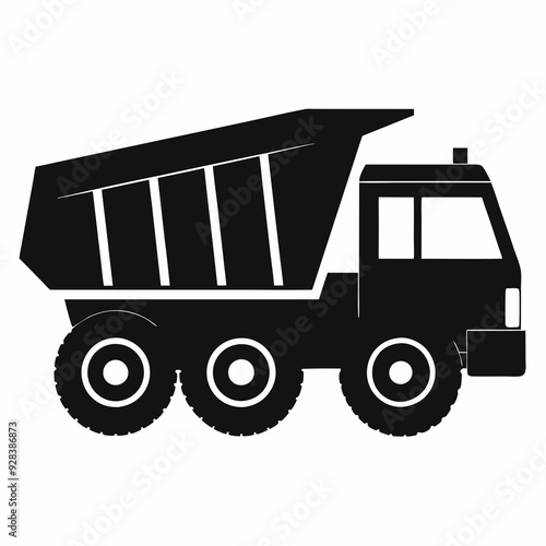 Dump truck Black silhouette