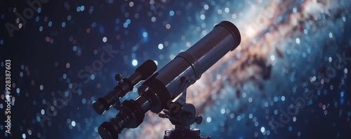 Telescope pointed towards the stars for a night of stargazing, 4K hyperrealistic photo