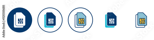 Sim card icon vector isolated on white background. Mobile slot icon. Mobile cellular phone sim card chip.
