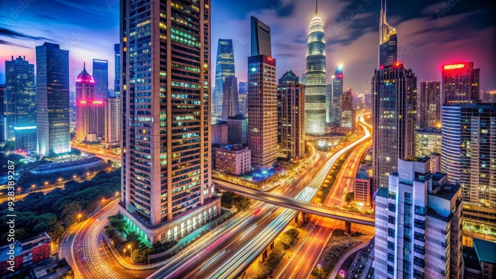 Tall skyscrapers and bustling streets converge in a vibrant metropolis, with neon lights and busy traffic lanes illuminating the dense urban landscape at night. Tall skyscrapers and bustling streets converge in a vibrant metropolis, with neon lights and busy traffic lanes illuminating the dense urban landscape at night.