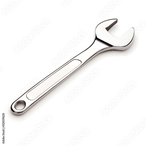 Shiny Metallic Wrench Precision Tool for Industrial Repairs and Construction Work