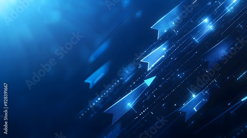 Abstract Blue Digital Arrows Background