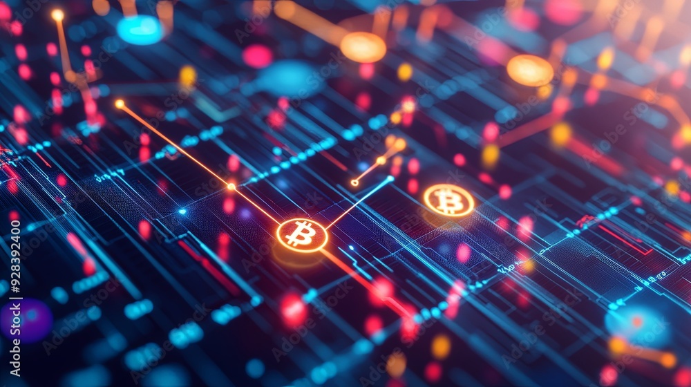 Abstract Bitcoin Cryptocurrency Network Background Abstract Bitcoin Cryptocurrency Network Background