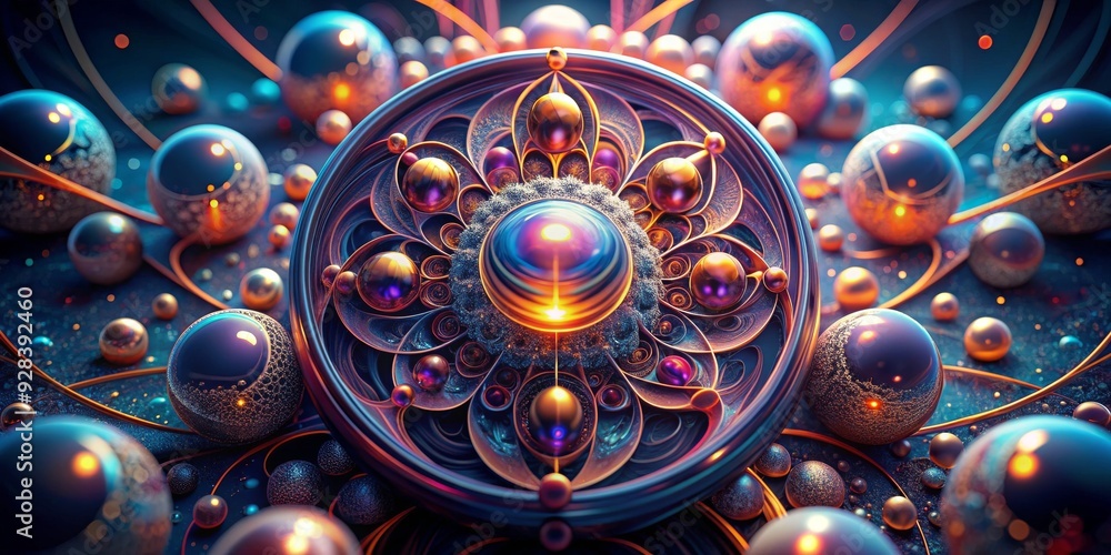 Metallic Sphere Mandala, Abstract, 3D, Geometry, Art Metallic Sphere Mandala, Abstract, 3D, Geometry, Art