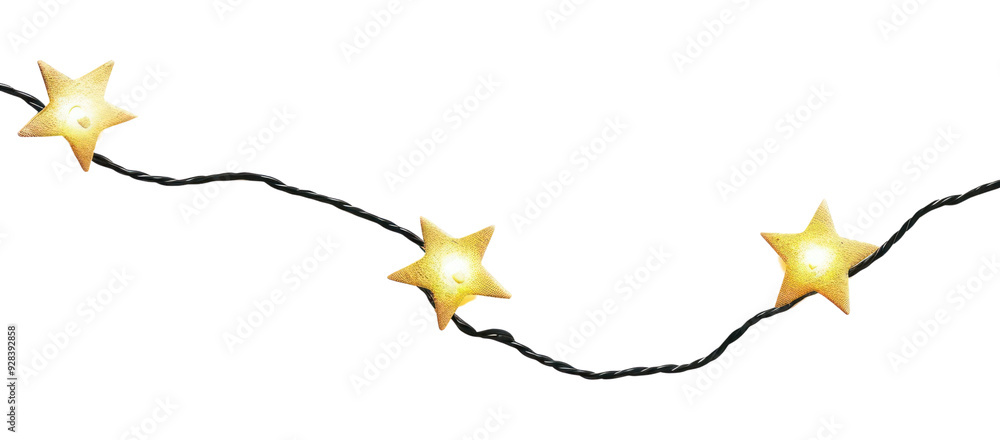 Naklejka premium PNG Twinkling star string lights illustration