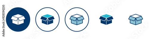 Box icon vector isolated on white background. Cardboard box, packaging open. Box vector icon