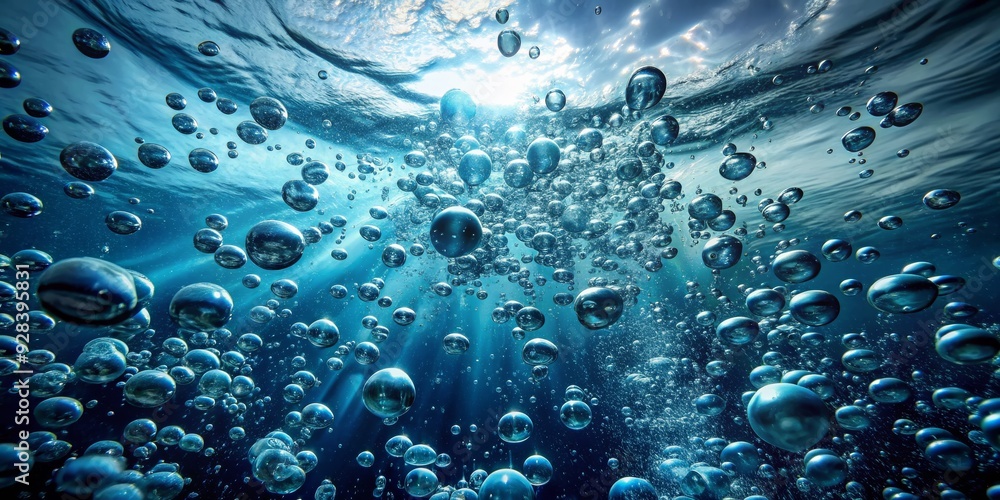 Underwater Bubbles Rising to the Surface, a composition of air bubbles ascending through the water, revealing a glimpse of the sunlit surface, underwater, bubbles, aquatic, light Underwater Bubbles Rising to the Surface, a composition of air bubbles ascending through the water, revealing a glimpse of the sunlit surface, underwater, bubbles, aquatic, light