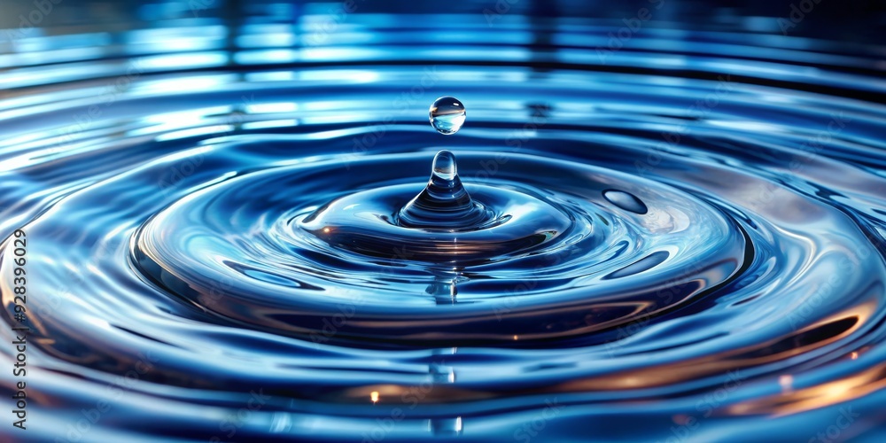 Water Drop Ripples, Abstract, Blue, Liquid, Waves Water Drop Ripples, Abstract, Blue, Liquid, Waves