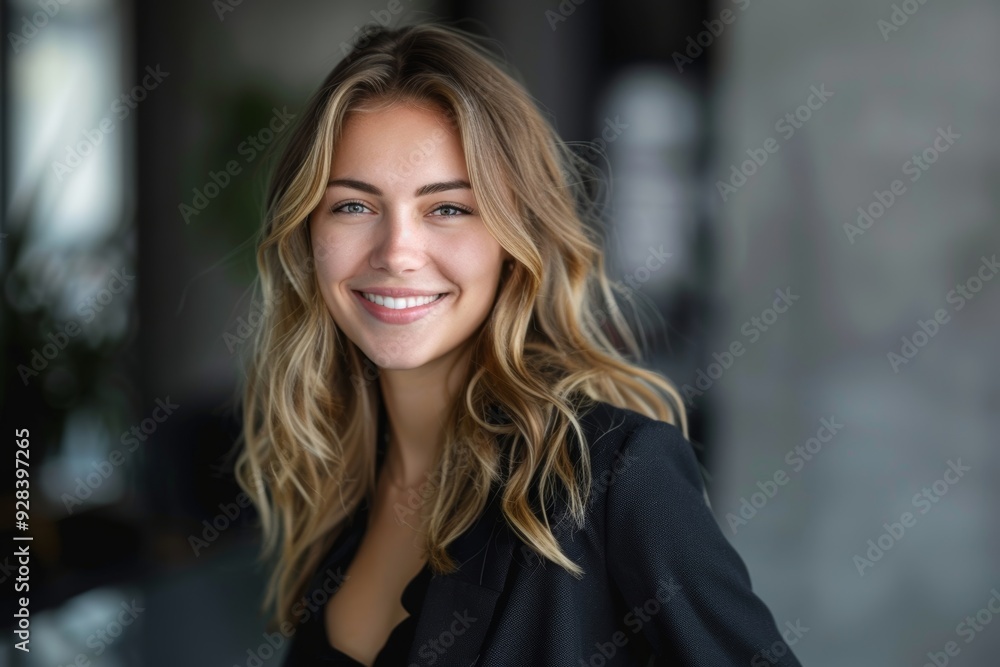 Attractive young businesswoman with a happy smile, Generative AI Attractive young businesswoman with a happy smile, Generative AI