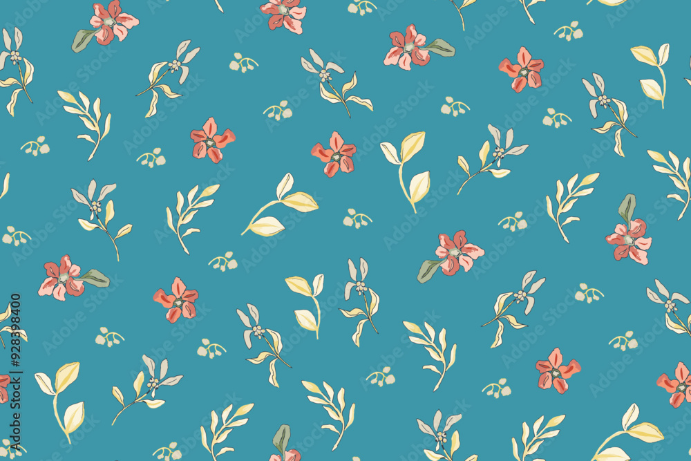 Cute feminine seamless watercolor pattern with little tiny wildflowers, hand drawn, not AI Cute feminine seamless watercolor pattern with little tiny wildflowers, hand drawn, not AI
