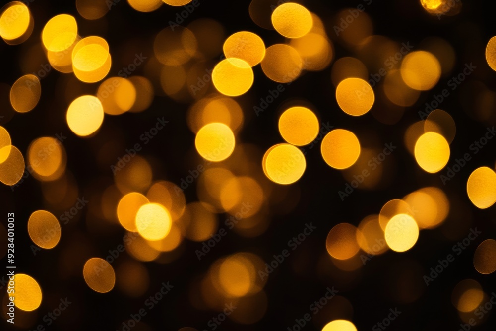 Golden blurred bokeh lights on black background. Glitter sparkle stars for celebrate. Overlay for your design Golden blurred bokeh lights on black background. Glitter sparkle stars for celebrate. Overlay for your design