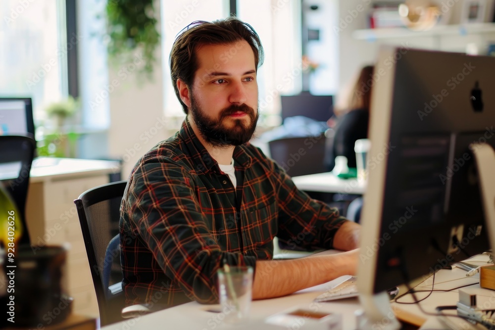 Programmer working in a software developing company, Generative AI Programmer working in a software developing company, Generative AI