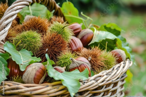 Fresh chestnuts offer food energy and health benefits photo