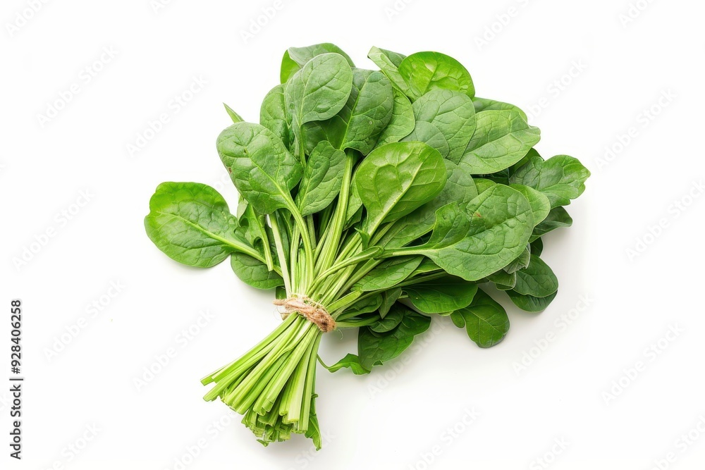 Fresh green spinach leaves on white background Fresh green spinach leaves on white background