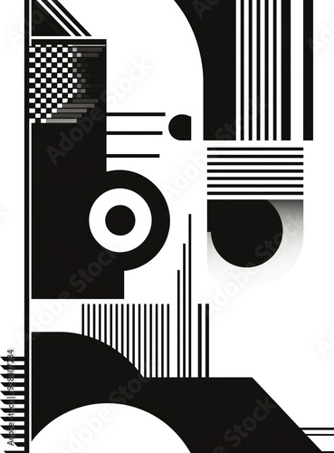 Modern Geometric Abstract: Bold Monochrome Design