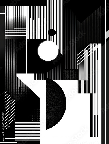Bold Geometric Abstraction: Dynamic Monochrome Composition