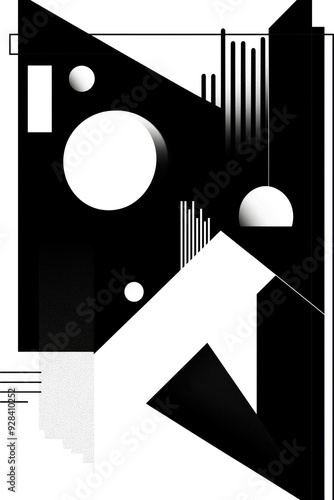 Abstract Geometric Design: Monochrome Minimalism with Depth