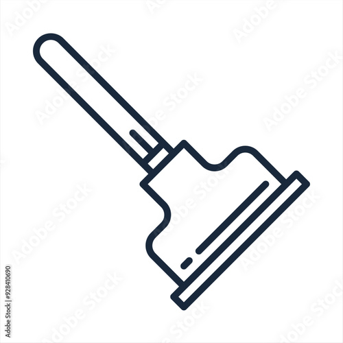 Plunger icon. Simple flat, filled outline style. Sink, toilet, pump, plumber, suction, unclog, bathroom concept. Sign symbol design. Vector illustration