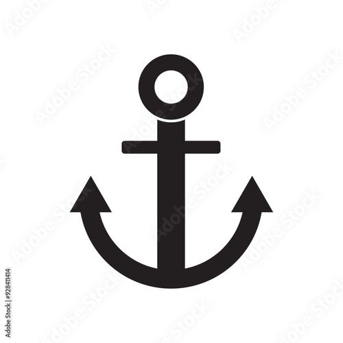 marine ship anchor flat icon vector