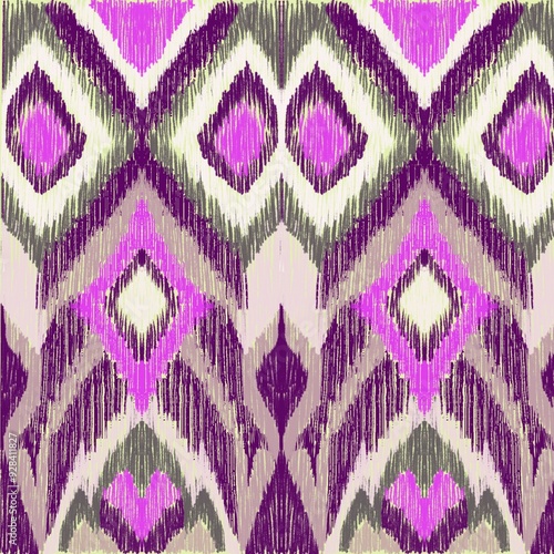  Ikat semless pattern for fabric, wallpaper, tiles, traditional seamless, Aztec, tribal. Hmong, Native American Indian, Pattern design for wrap, carpet, decorative illustration