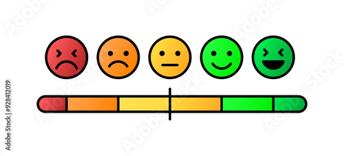 Mood Level Icon. Emoji icon. Flat style. Vector icons.