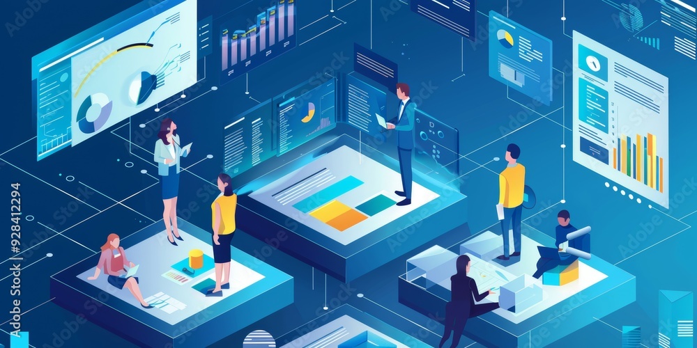 Isometric Expert team for Data Analysis, Business Statistic, Management, Consulting, Marketing. Communication and contemporary marketing. Corporate people working, Generative AI Isometric Expert team for Data Analysis, Business Statistic, Management, Consulting, Marketing. Communication and contemporary marketing. Corporate people working, Generative AI