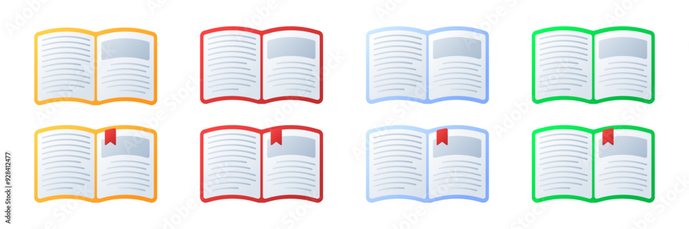 Book set icons. Flat style. Vector icons. Book set icons. Flat style. Vector icons.