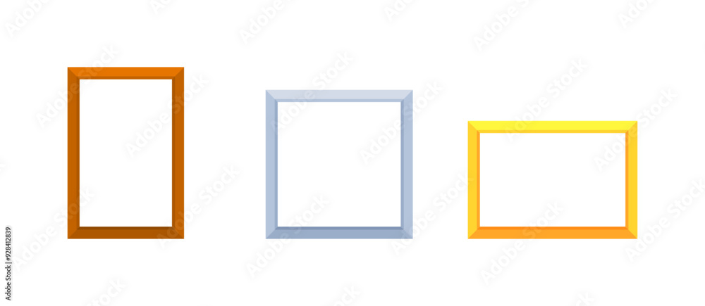 Frame icons mockup. Flat style. Vector icons. Frame icons mockup. Flat style. Vector icons.