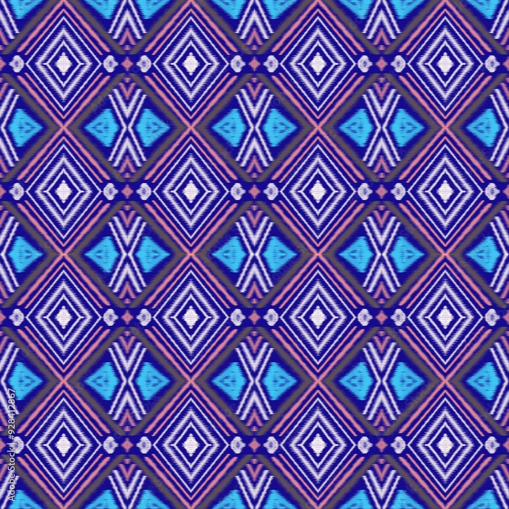 Ikat seamless pattern.motif African boho paisley floral.ikat pattern embroidery border.etnic pattern.