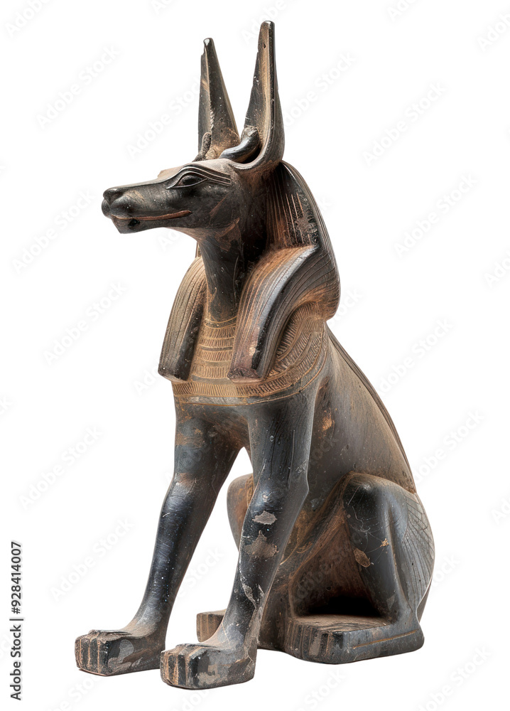 Fototapeta premium PNG Ancient Egyptian Anubis statue sculpture