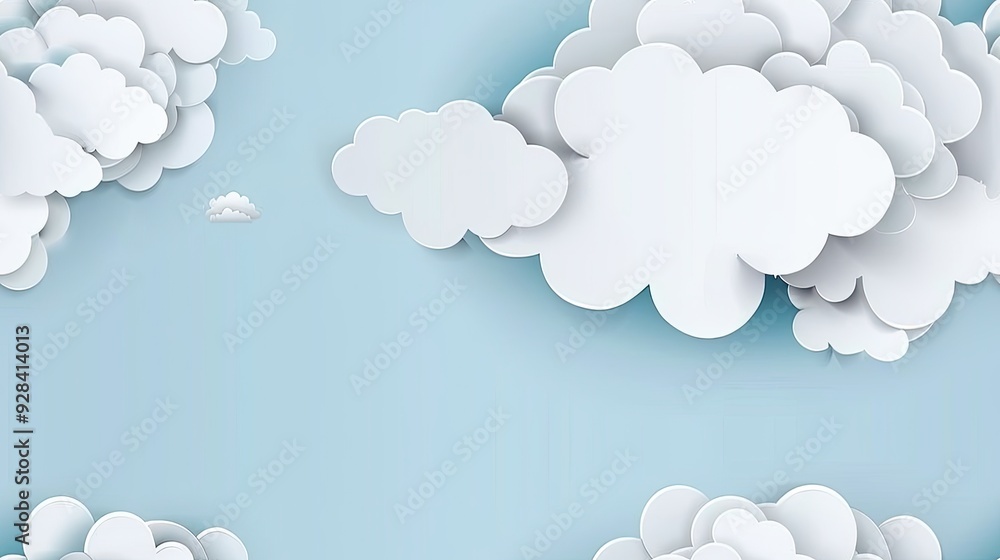 Fluffy white clouds drift across a serene blue sky, illuminated by bright sunlight, creating a peaceful and calming atmosphere SEAMLESS PATTERN Fluffy white clouds drift across a serene blue sky, illuminated by bright sunlight, creating a peaceful and calming atmosphere SEAMLESS PATTERN