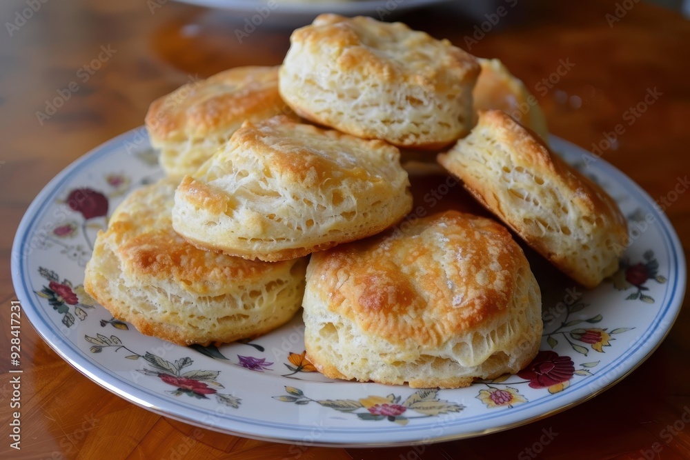 Hot buttermilk biscuits on a plate Hot buttermilk biscuits on a plate