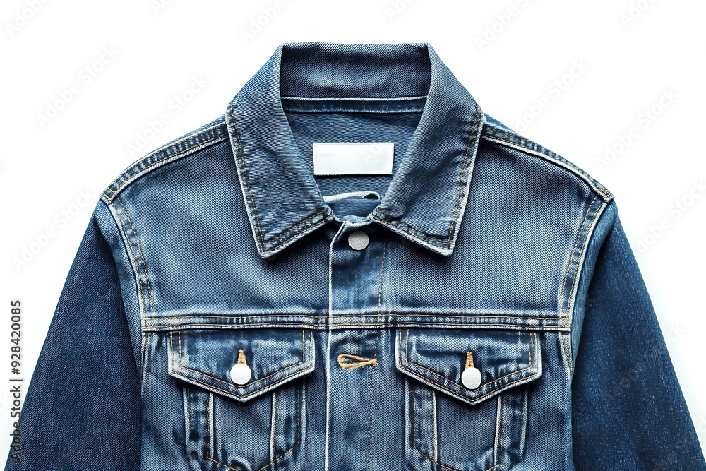 Close up Blue denim jacket Close up Blue denim jacket