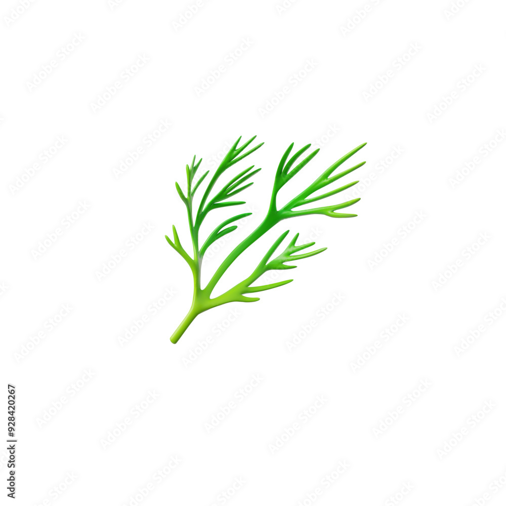 Fototapeta premium 3D icon a sprig of green dill, known for its benefits for a healthy diet