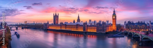 The city of London is lit up at night