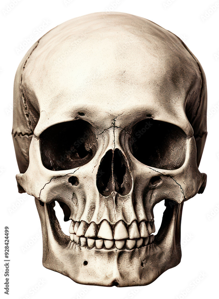 Obraz premium PNG Realistic human skull transparent PNG