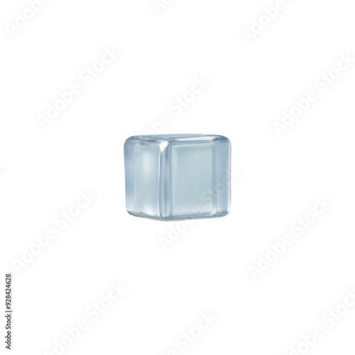 Ice cube 3D vector illustration icon