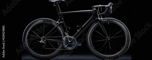 Sleek carbon fiber road bike, 4K hyperrealistic photo photo