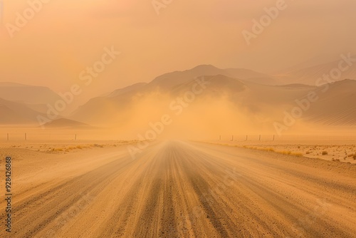 Sandstorm in Namibia desert January 2018 photo