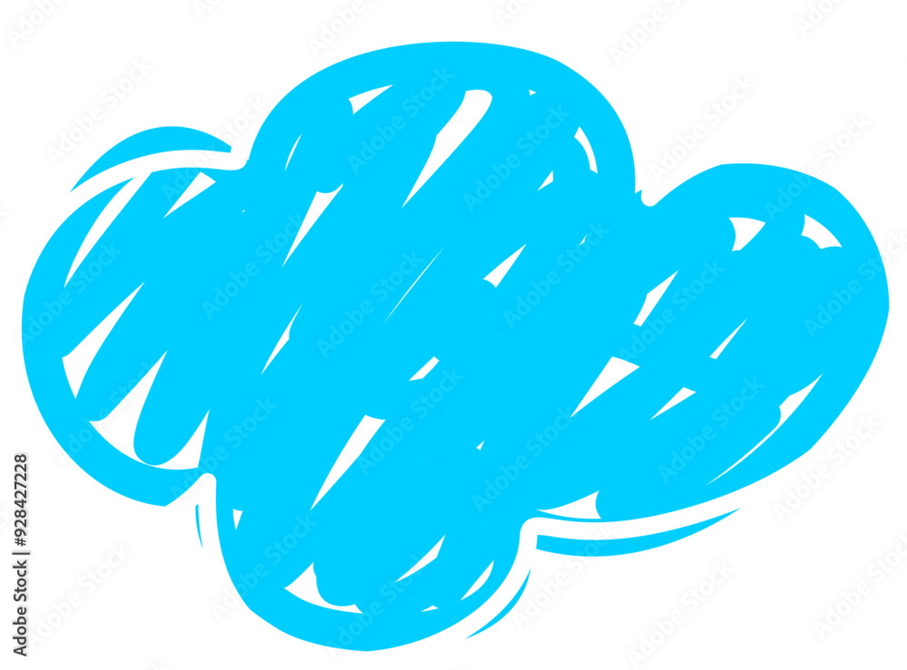 Blue cloud drawing kids illustration vector Blue cloud drawing kids illustration vector