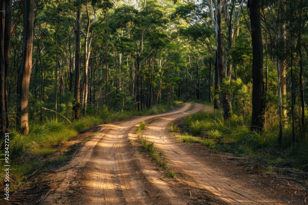 Fototapeta premium Sandy off road bush track in the outback forest