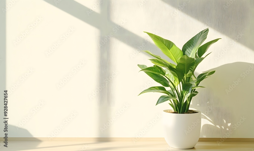 large green plant in a white ceramic pot, Generative AI large green plant in a white ceramic pot, Generative AI