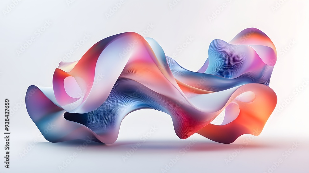 35. A dynamic, futuristic geometric design with interlocking 3D shapes and smooth gradients isolated on white. 35. A dynamic, futuristic geometric design with interlocking 3D shapes and smooth gradients isolated on white.