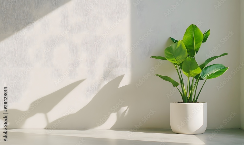 large green plant in a white ceramic pot, Generative AI large green plant in a white ceramic pot, Generative AI
