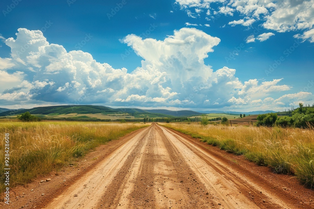 Fototapeta premium Scenic dirt road on a sunny day