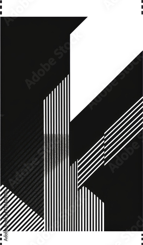 Abstract Geometric Lines Minimalist Monochrome Design