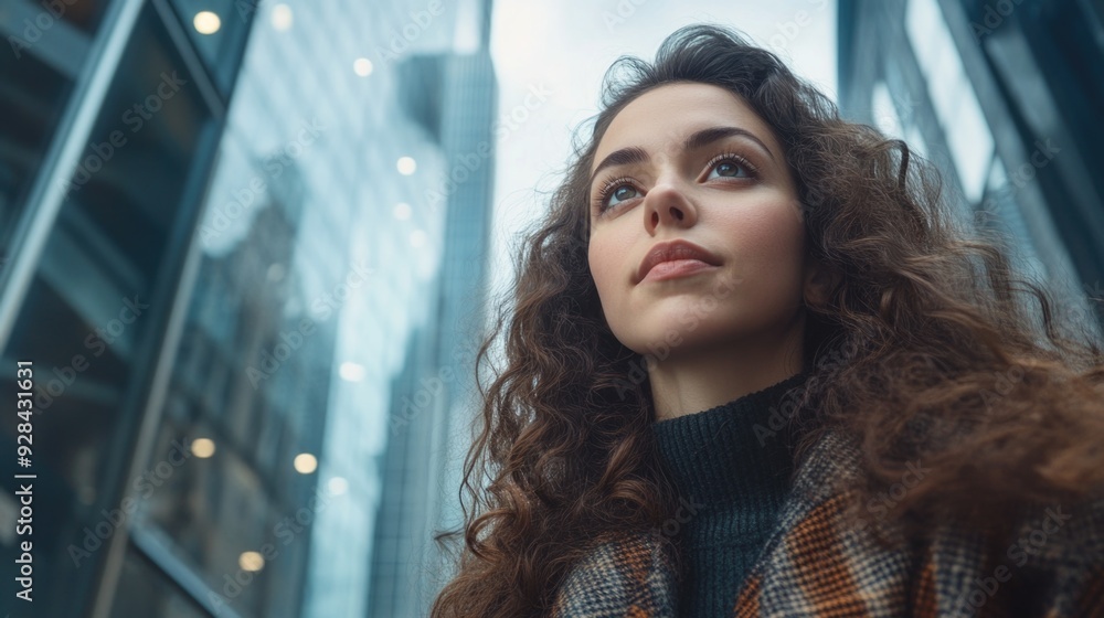 Woman Standing in Front of Building Woman Standing in Front of Building