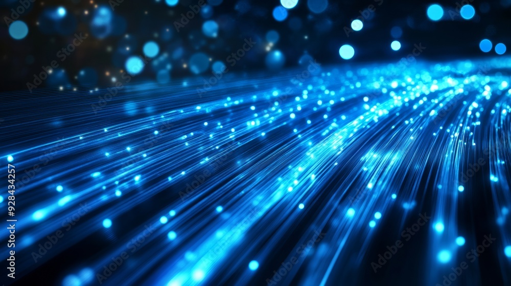 Blue light streak, fiber optic, speed line, futuristic background for 5g or 6g technology wireless data transmission, high-speed internet in abstract Blue light streak, fiber optic, speed line, futuristic background for 5g or 6g technology wireless data transmission, high-speed internet in abstract