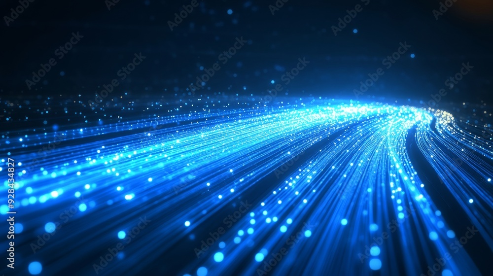 Blue light streak, fiber optic, speed line, futuristic background for 5g or 6g technology wireless data transmission, high-speed internet in abstract Blue light streak, fiber optic, speed line, futuristic background for 5g or 6g technology wireless data transmission, high-speed internet in abstract