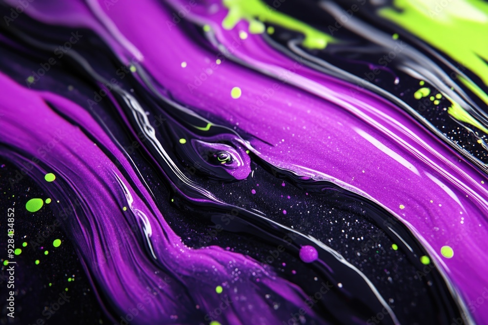 Purple and Green Liquid Close Up Purple and Green Liquid Close Up